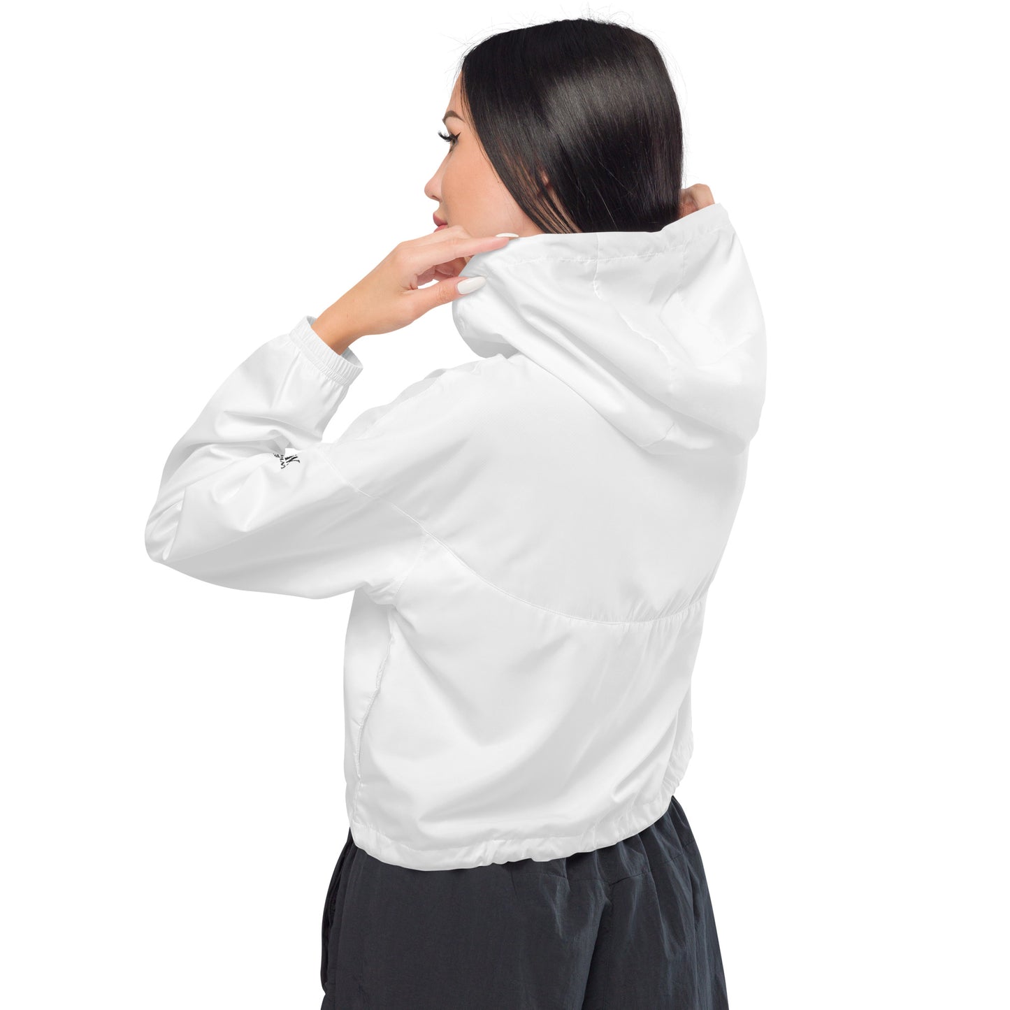 iSAW Womens White Cropped Windbreaker - iSAW Company