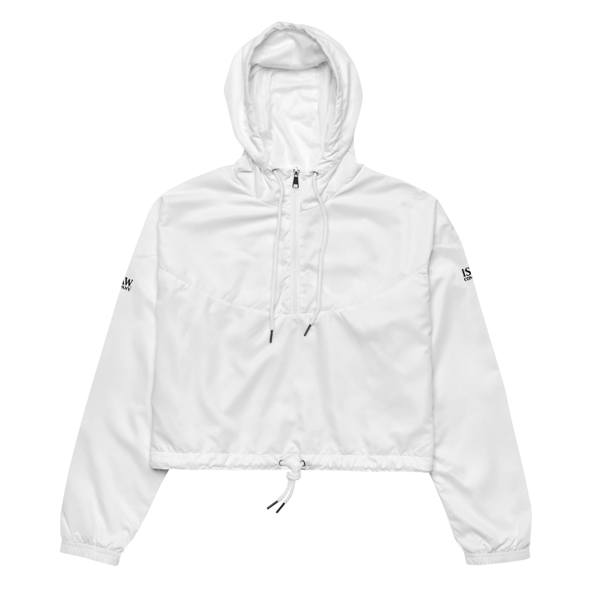iSAW Womens White Cropped Windbreaker - iSAW Company