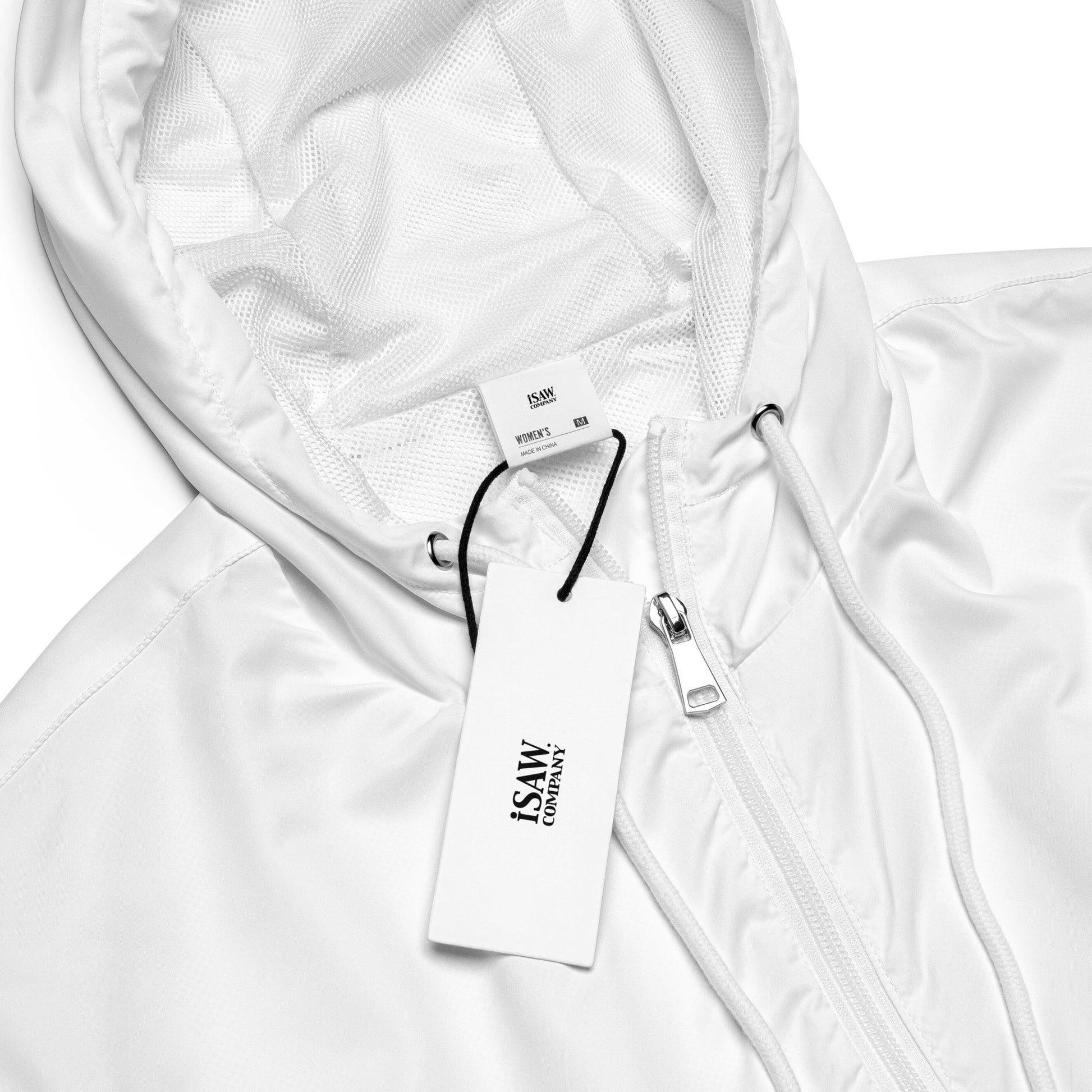 iSAW Womens White Cropped Windbreaker - iSAW Company