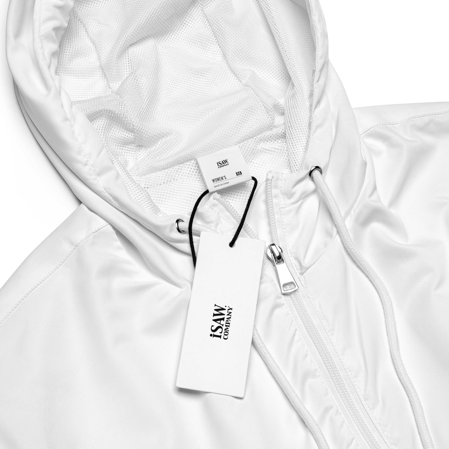 iSAW Womens White Cropped Windbreaker - iSAW Company