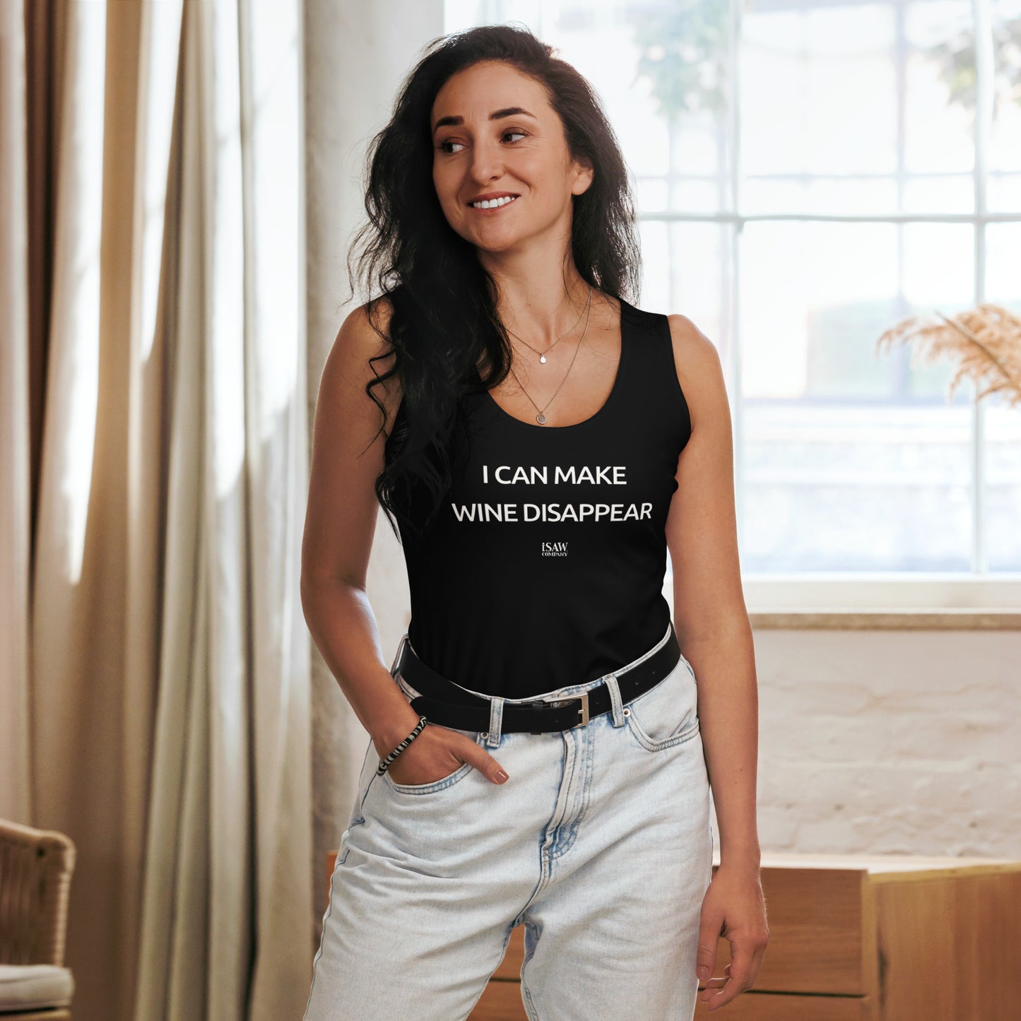 I Can Make Wine Disappear - Womens Black Tank Top - iSAW Company