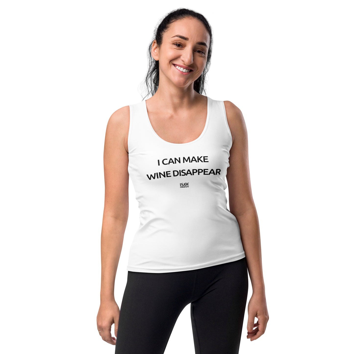 I Can Make Wine Disappear - Womens White Tank Top - iSAW Company