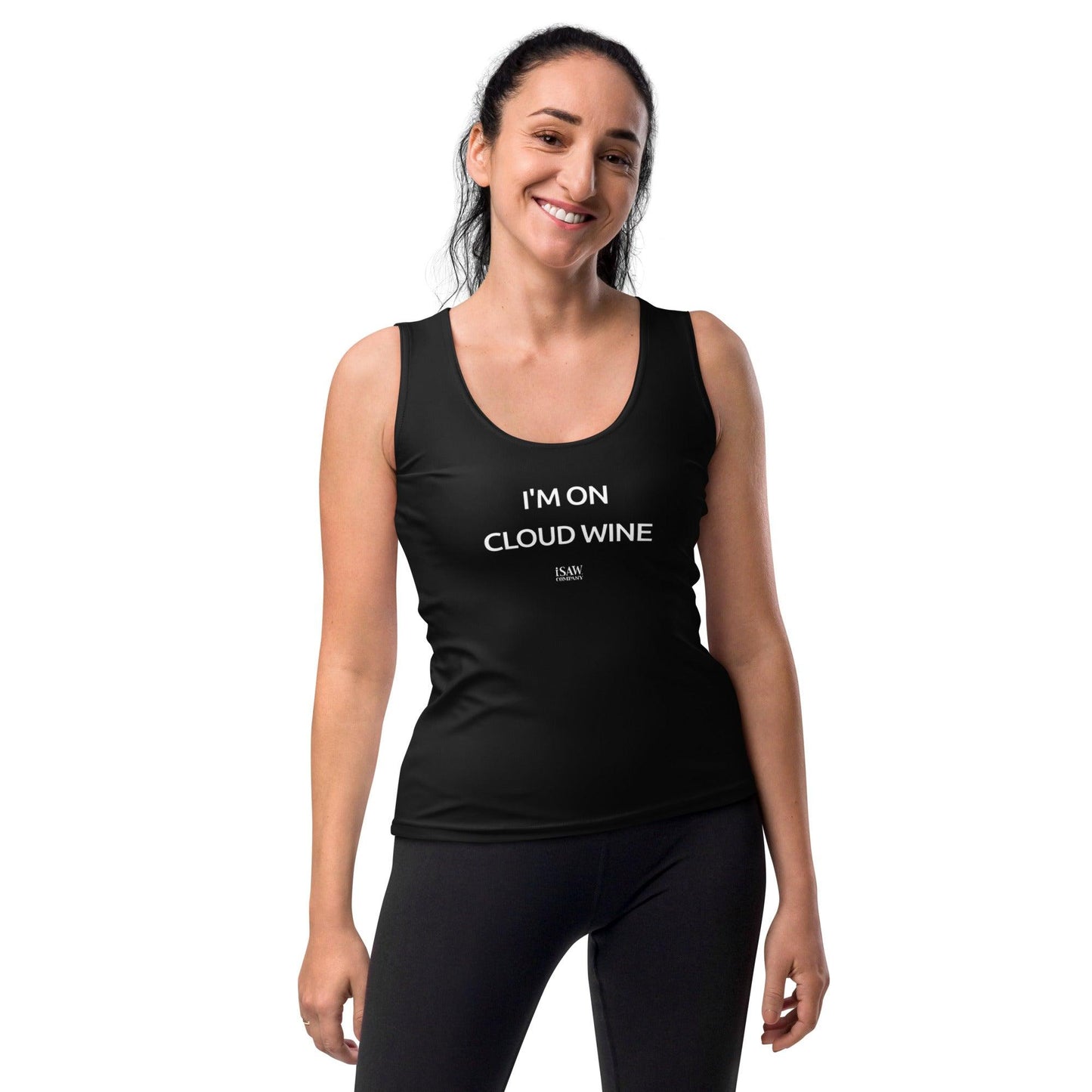 I'm On Cloud Wine - Womens Black Tank Top