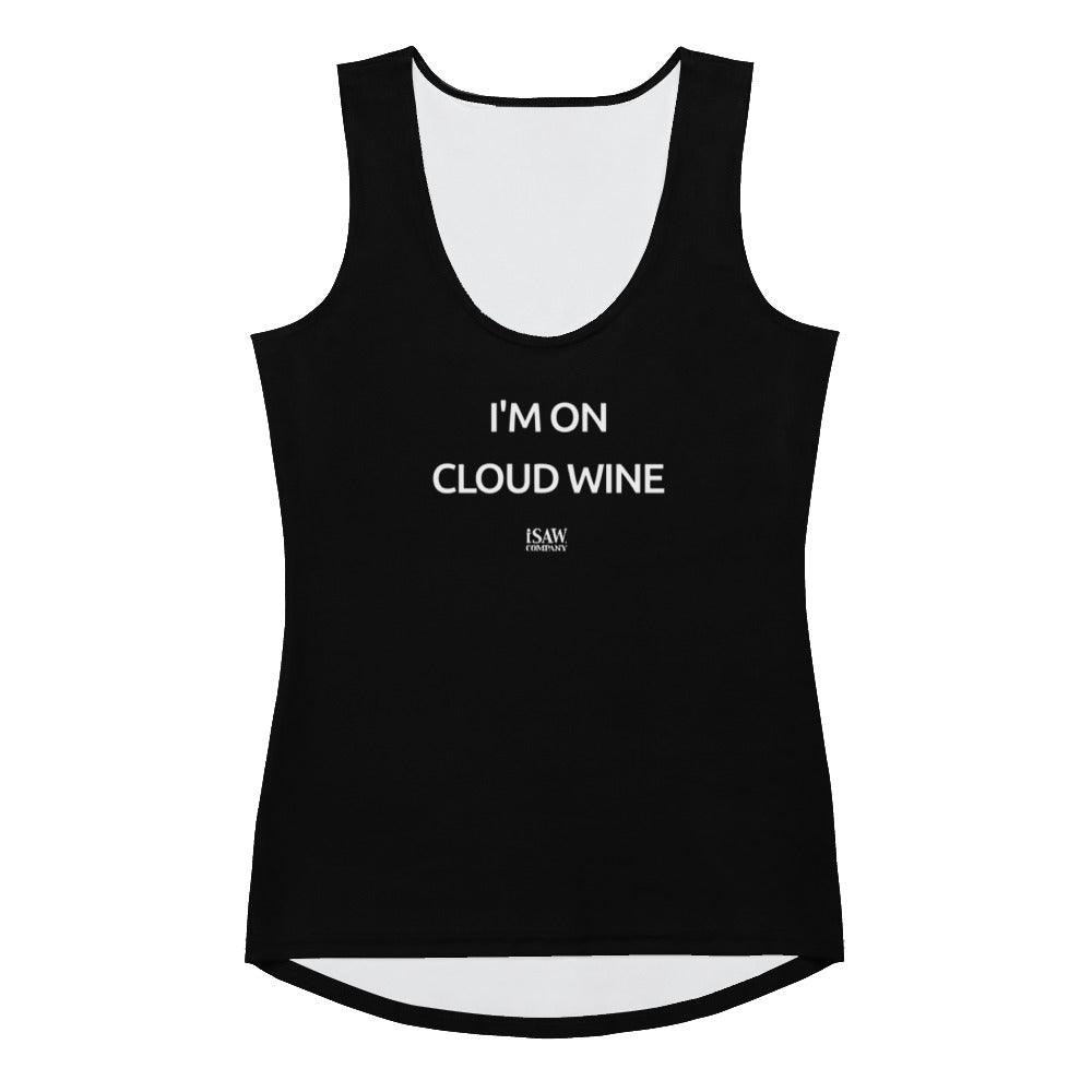 I'm On Cloud Wine - Womens Black Tank Top