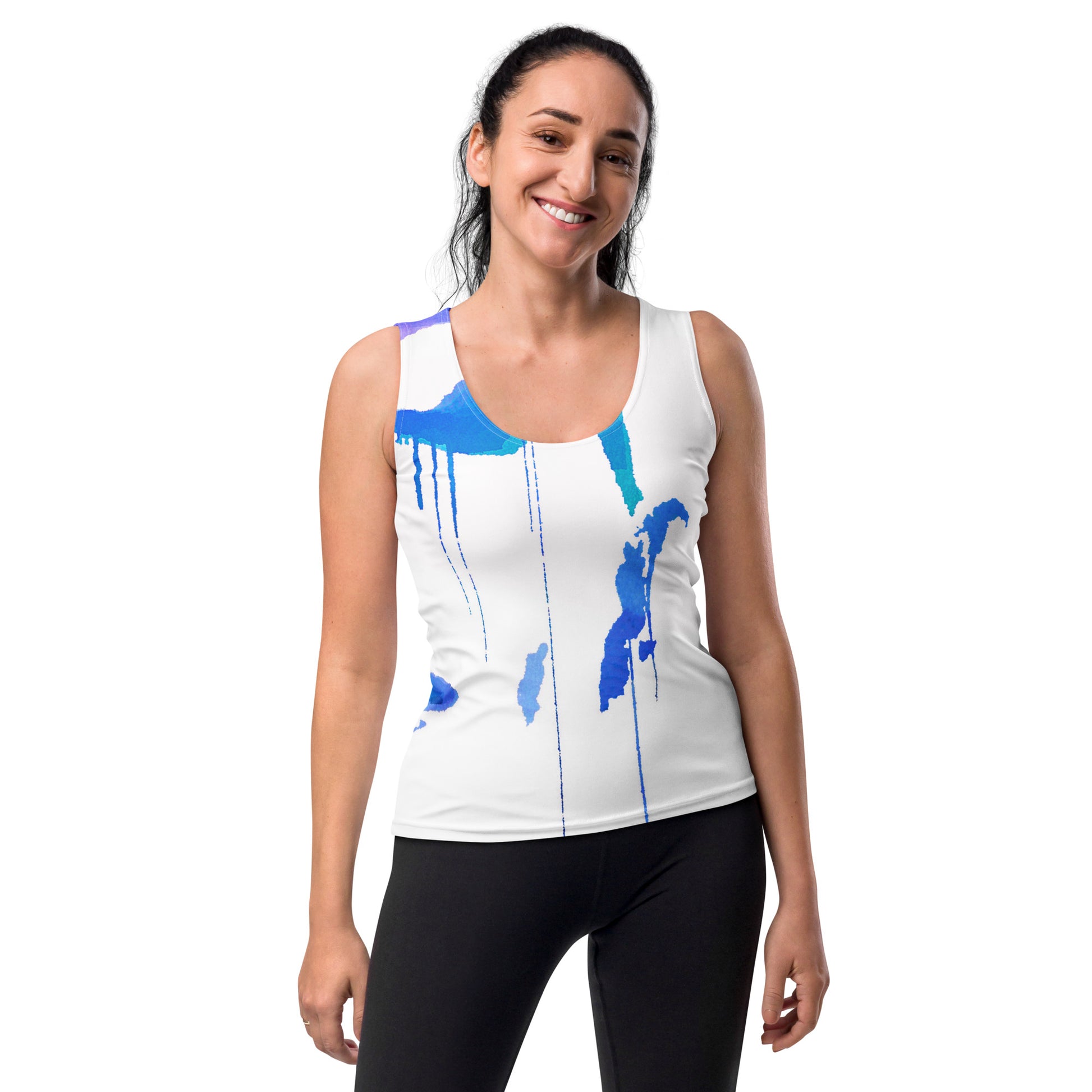 Tracks Of My Tears - Womens Blue Tank Top - iSAW Company