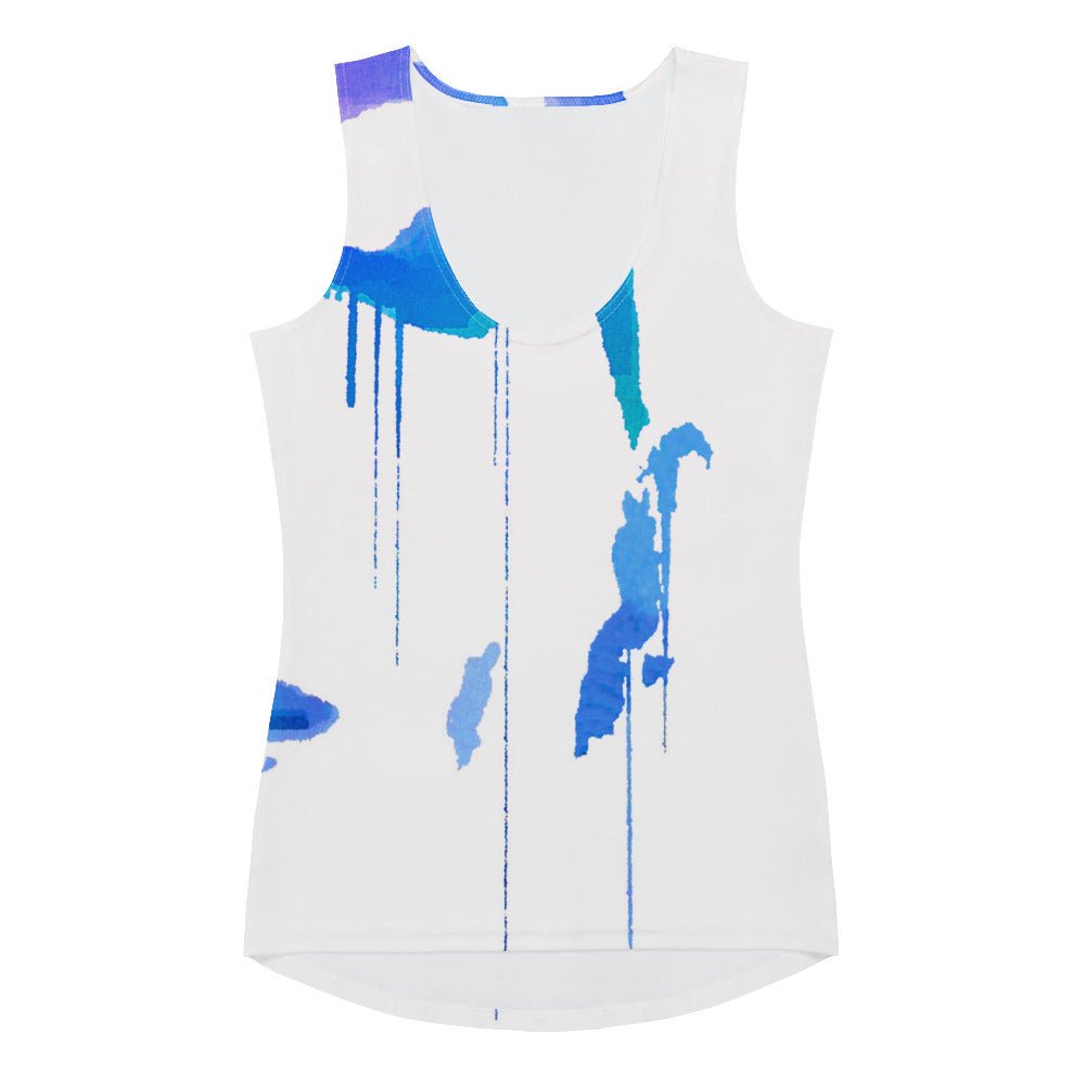 Tracks Of My Tears - Womens Blue Tank Top - iSAW Company