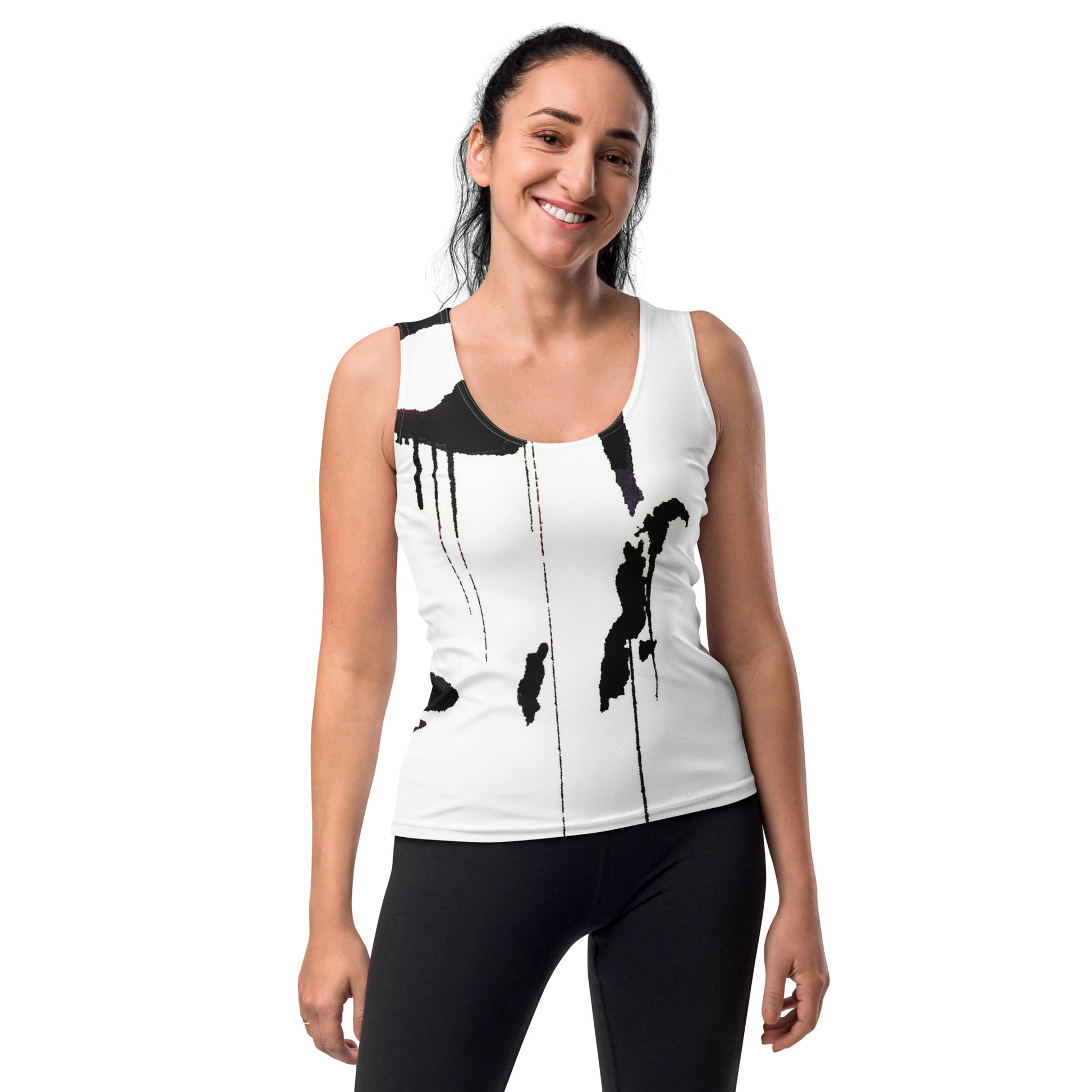 Tracks Of My Tears - Womens Black Tank Top - iSAW Company