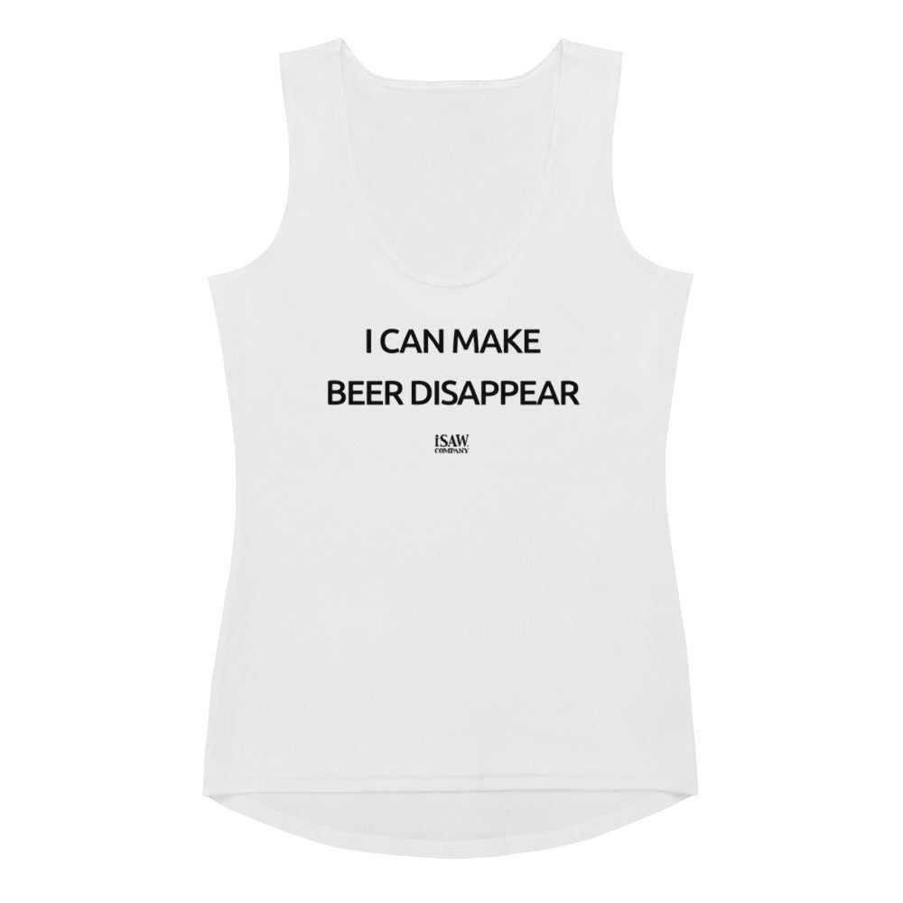 I Can Make Beer Disappear - Womens White Tank Top - iSAW Company