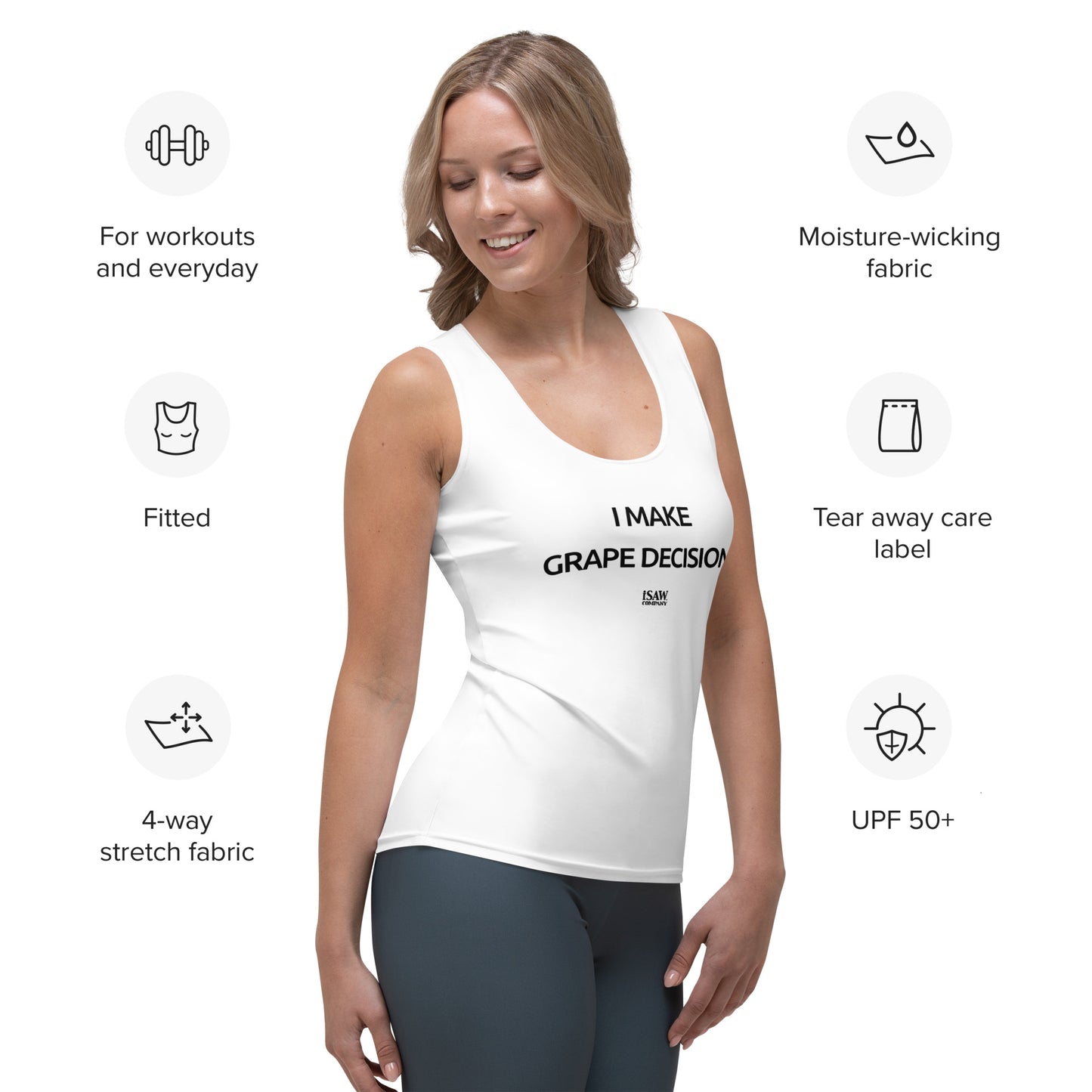 I Make Grape Decisions - Womens White Tank Top - iSAW Company