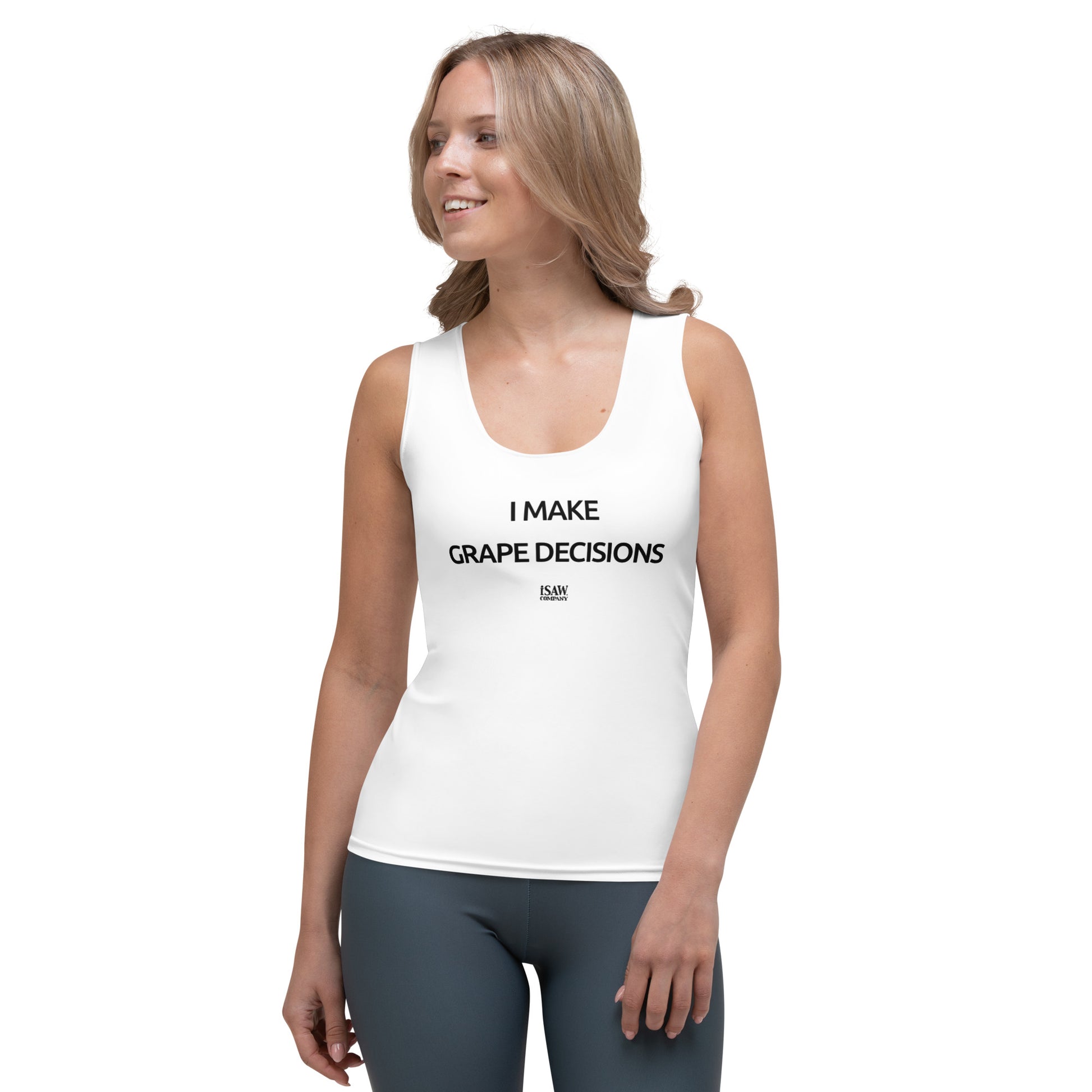 I Make Grape Decisions - Womens White Tank Top - iSAW Company