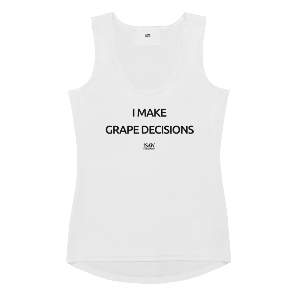 I Make Grape Decisions - Womens White Tank Top - iSAW Company