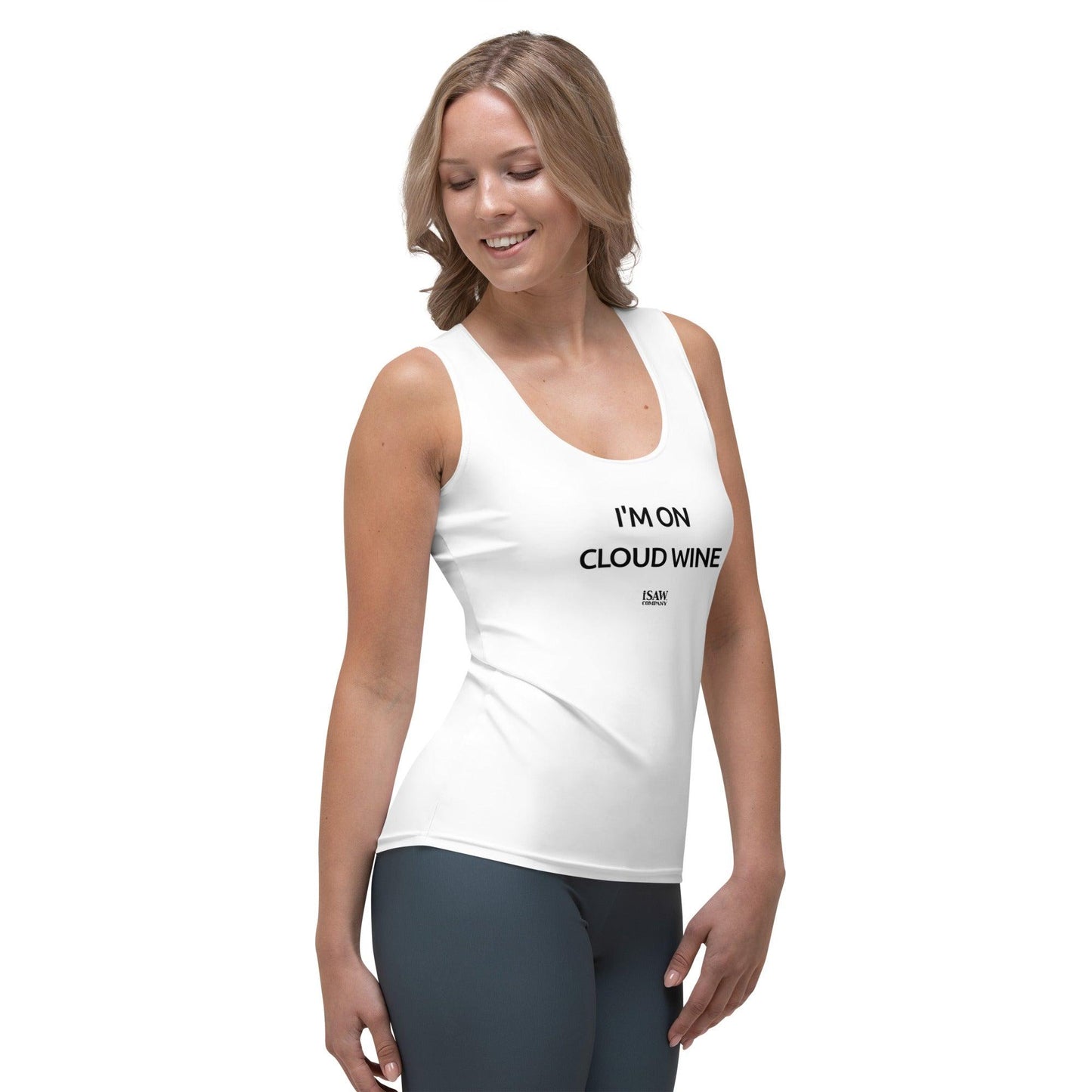 I'm On Cloud Wine - Womens White Tank Top