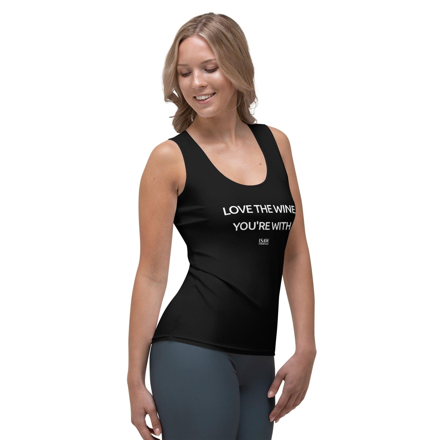 Love The Wine You're With - Womens Black Tank Top