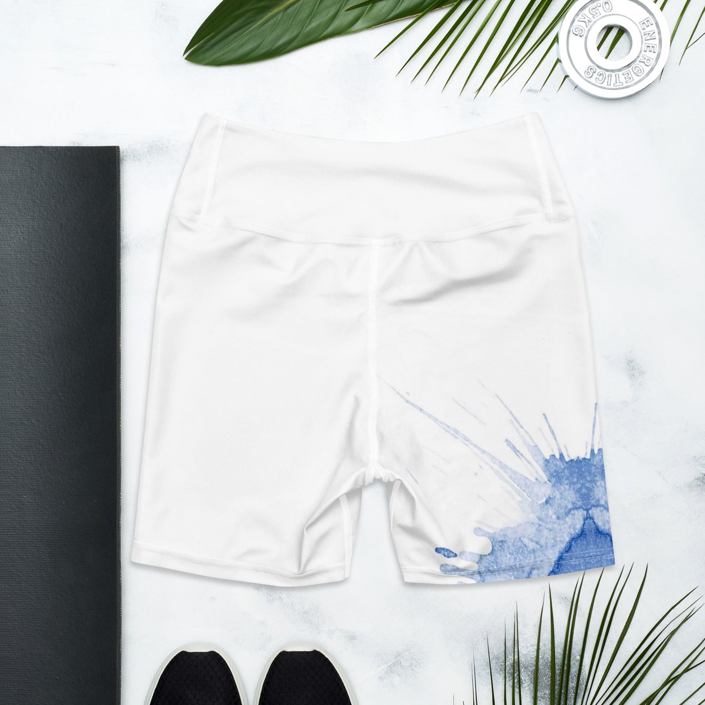 Watercolour Blue Splash - Womens Yoga Shorts - iSAW Company