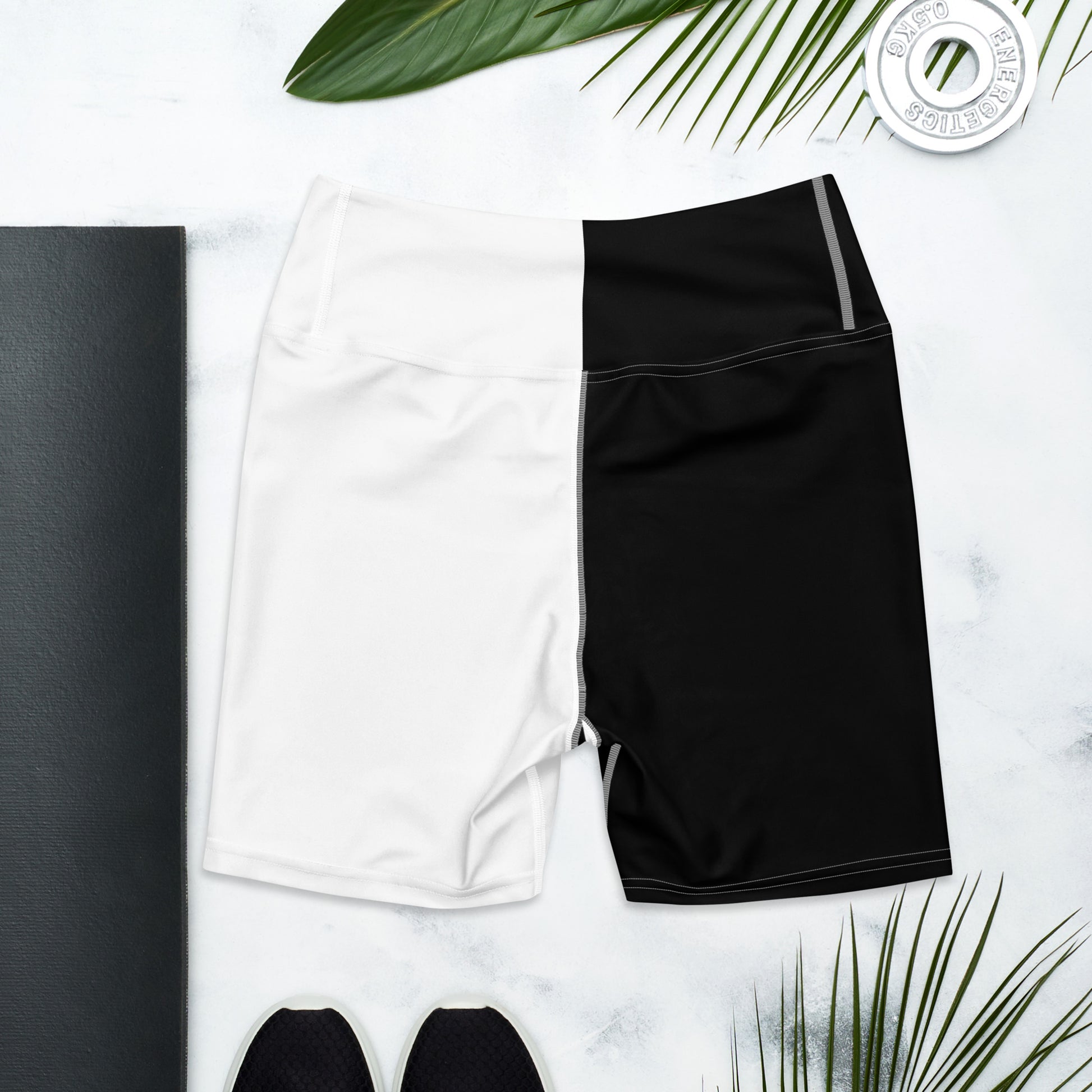 Half Black Half White - Womens Yoga Shorts - iSAW Company