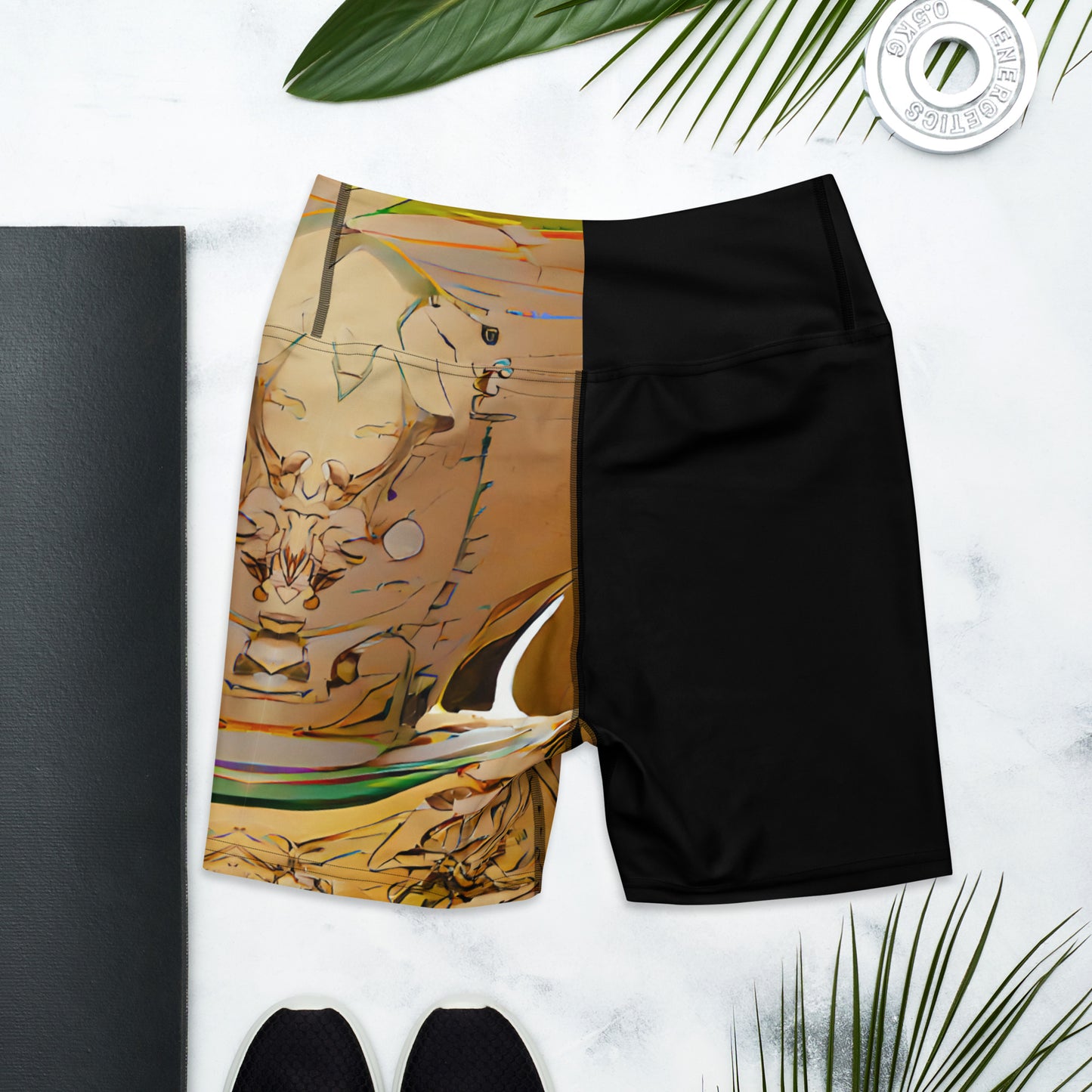 Half Black Half Gāolàng - Womens Yoga Shorts - iSAW Company