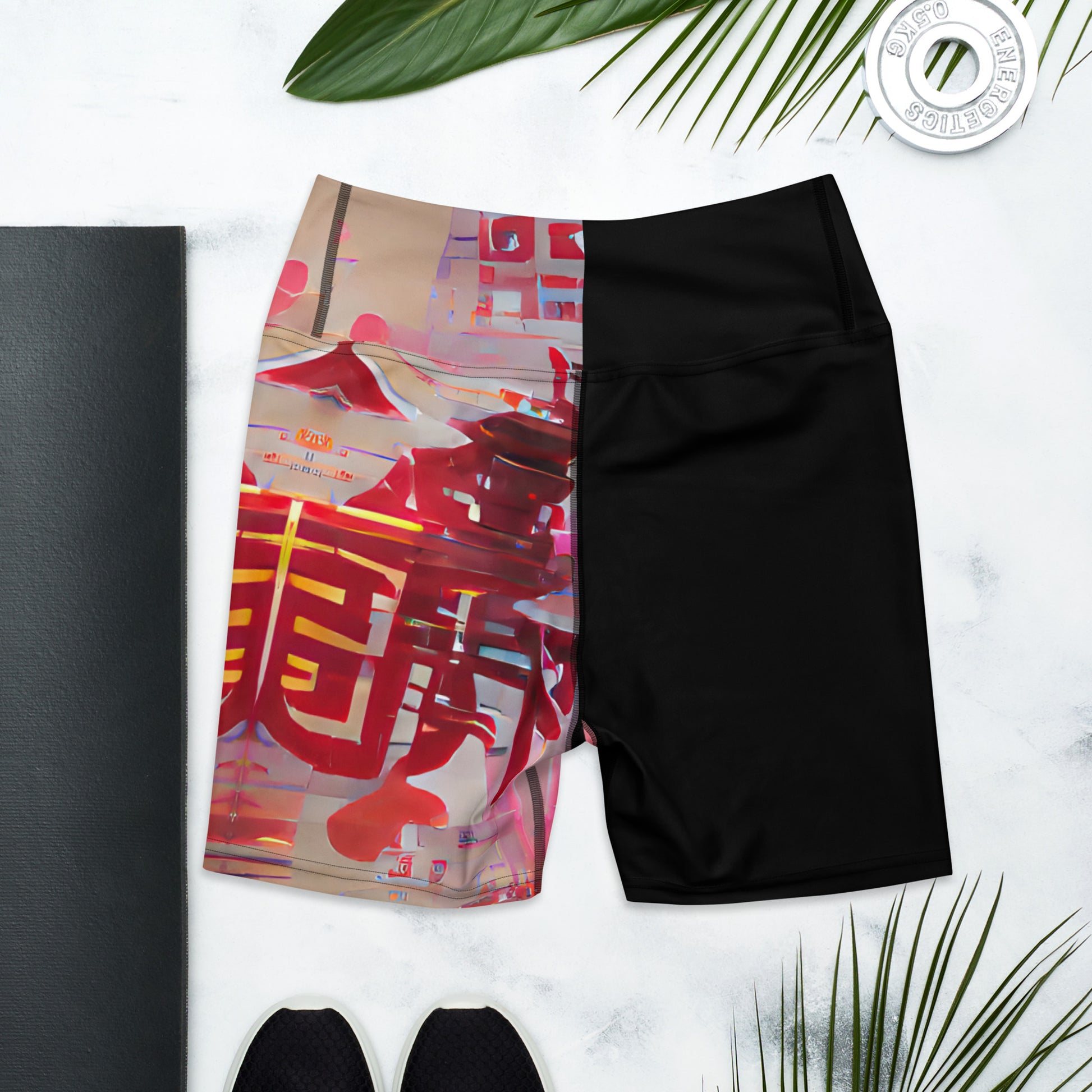 Half Black Half Báijiǔ - Womens Yoga Shorts - iSAW Company