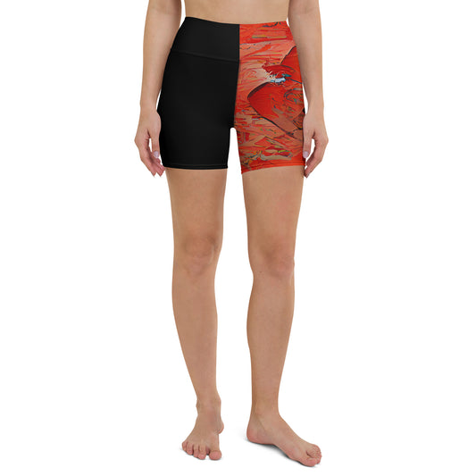 Half Black Half Hónghǎi - Womens Yoga Shorts - iSAW Company