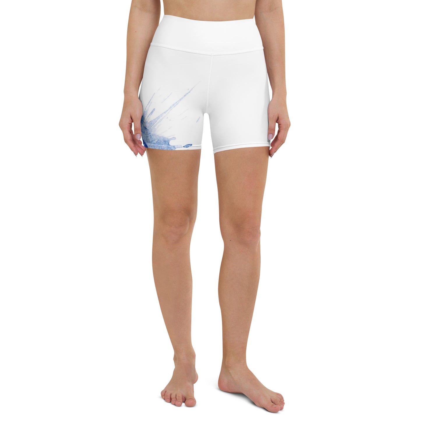 Watercolour Blue Splash - Womens Yoga Shorts - iSAW Company