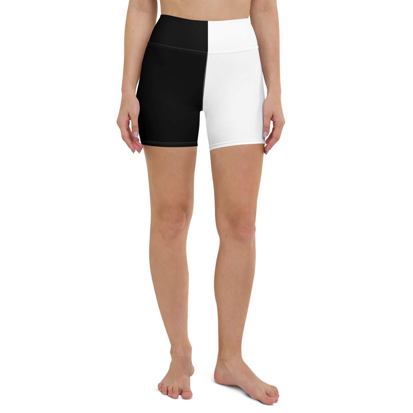 Half Black Half White - Womens Yoga Shorts - iSAW Company