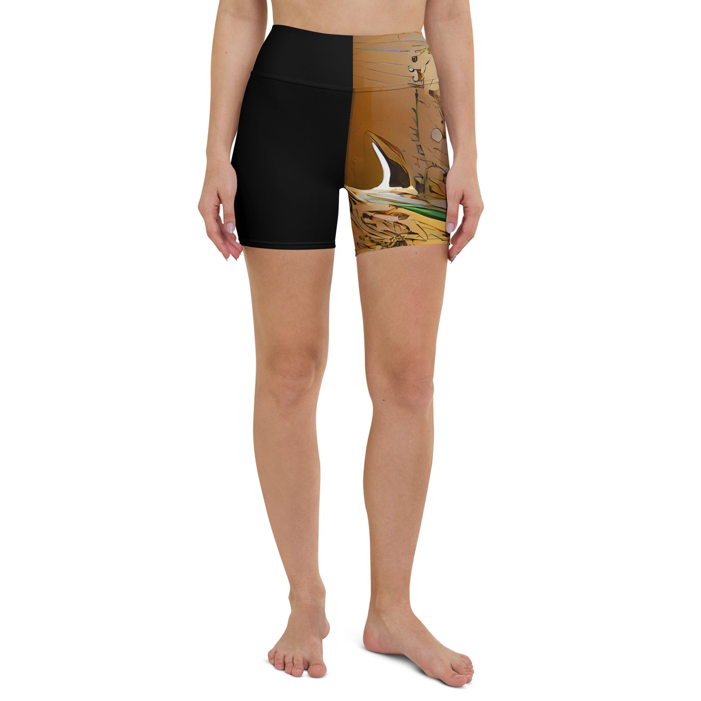 Half Black Half Gāolàng - Womens Yoga Shorts - iSAW Company