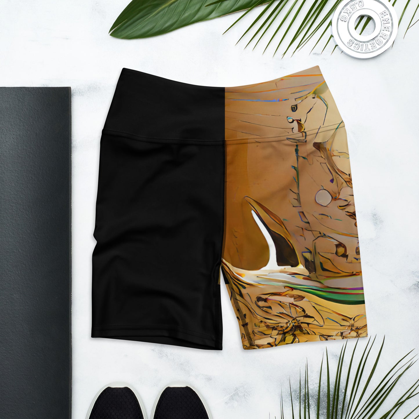 Half Black Half Gāolàng - Womens Yoga Shorts - iSAW Company