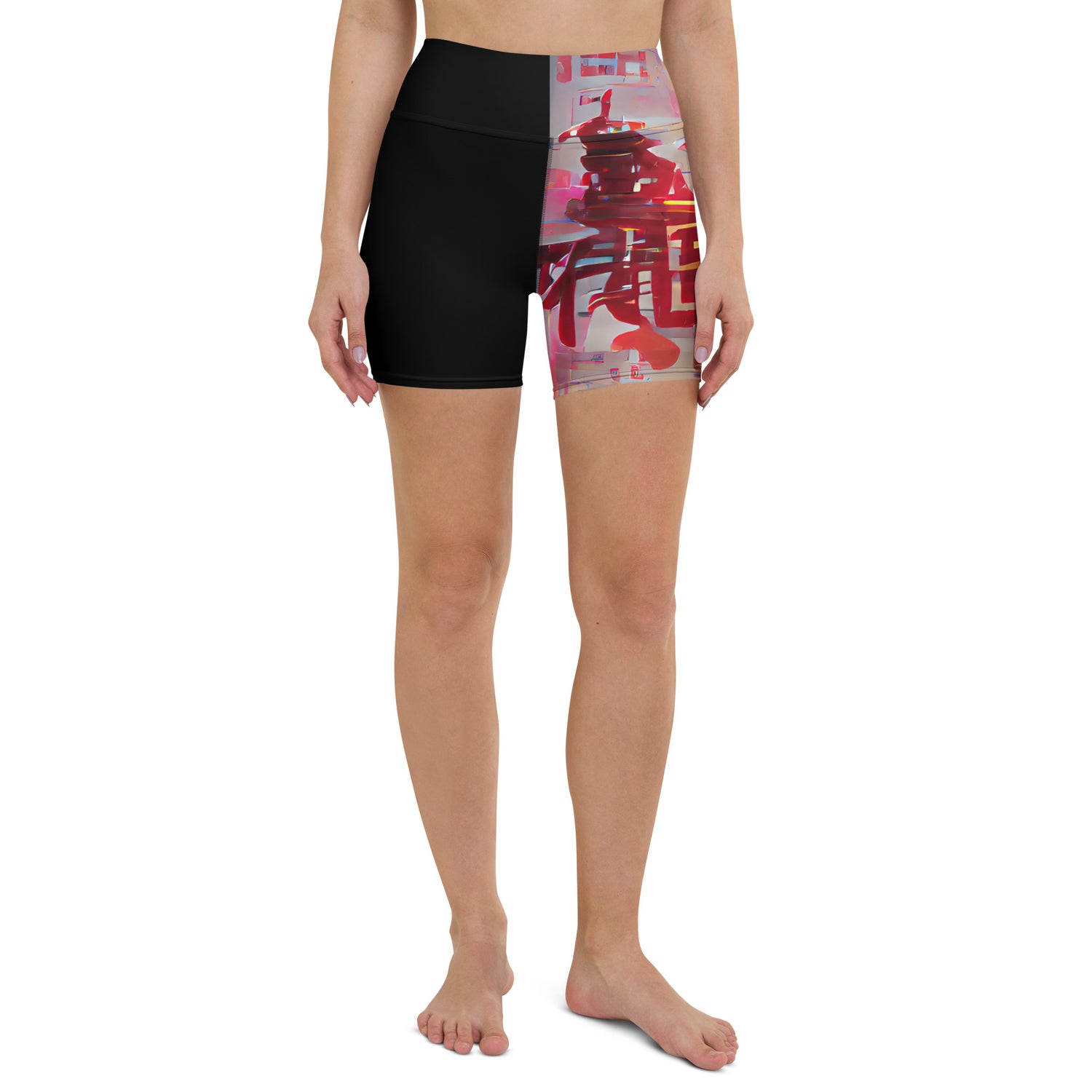 Half Black Half Báijiǔ - Womens Yoga Shorts - iSAW Company