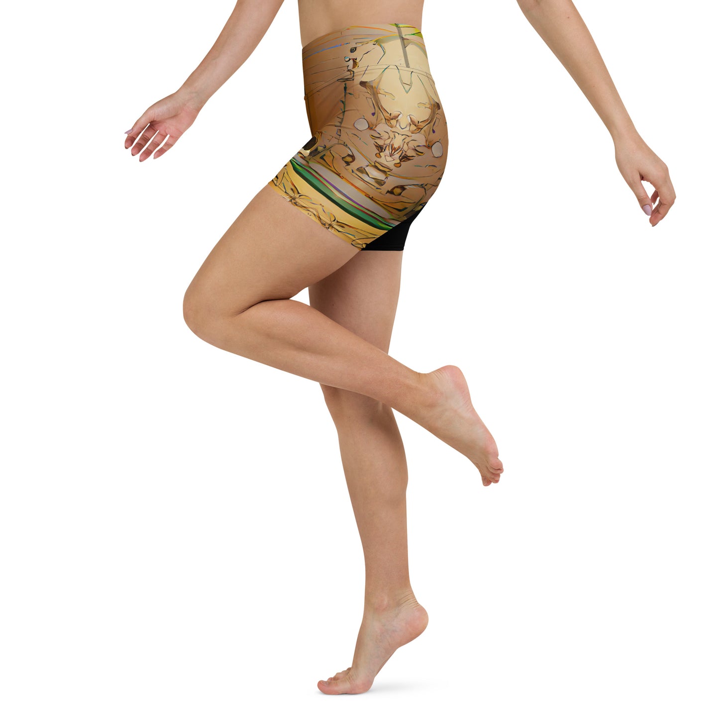 Half Black Half Gāolàng - Womens Yoga Shorts - iSAW Company