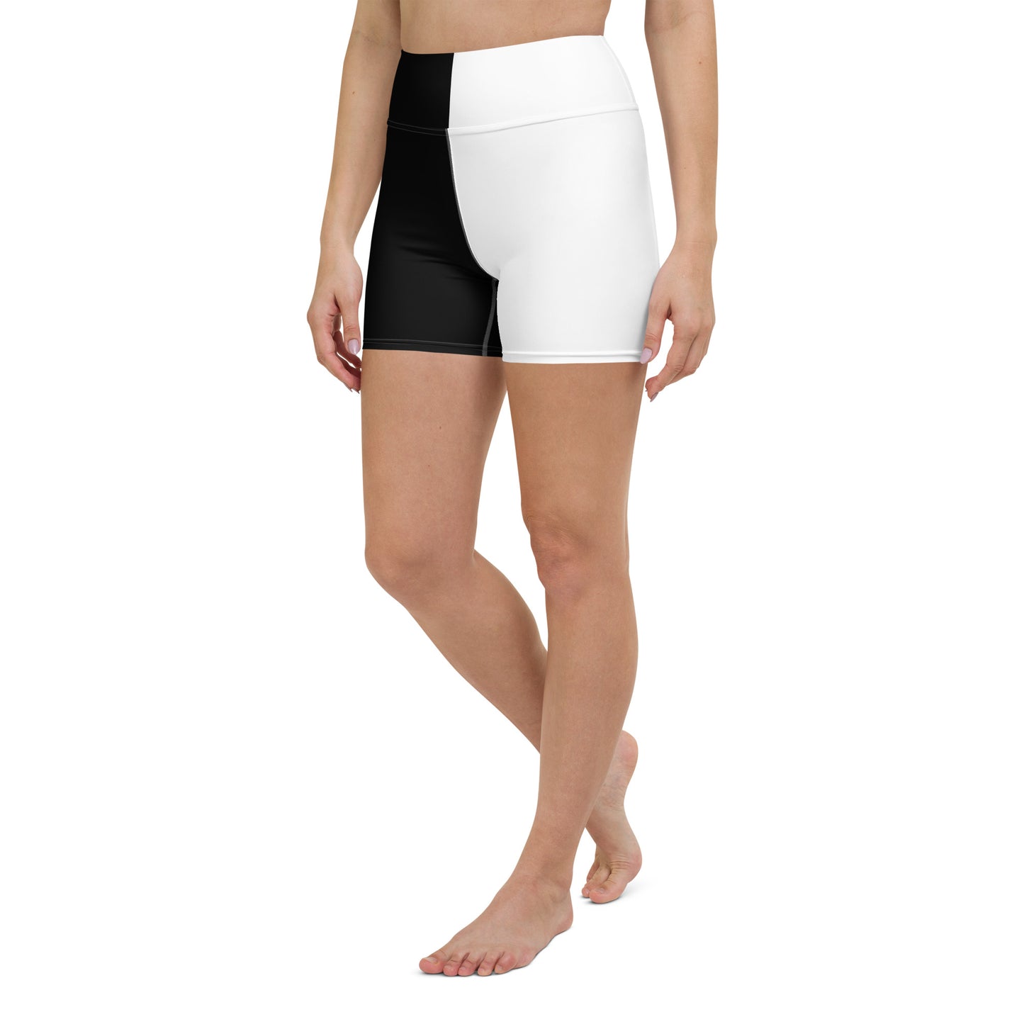 Half Black Half White - Womens Yoga Shorts - iSAW Company