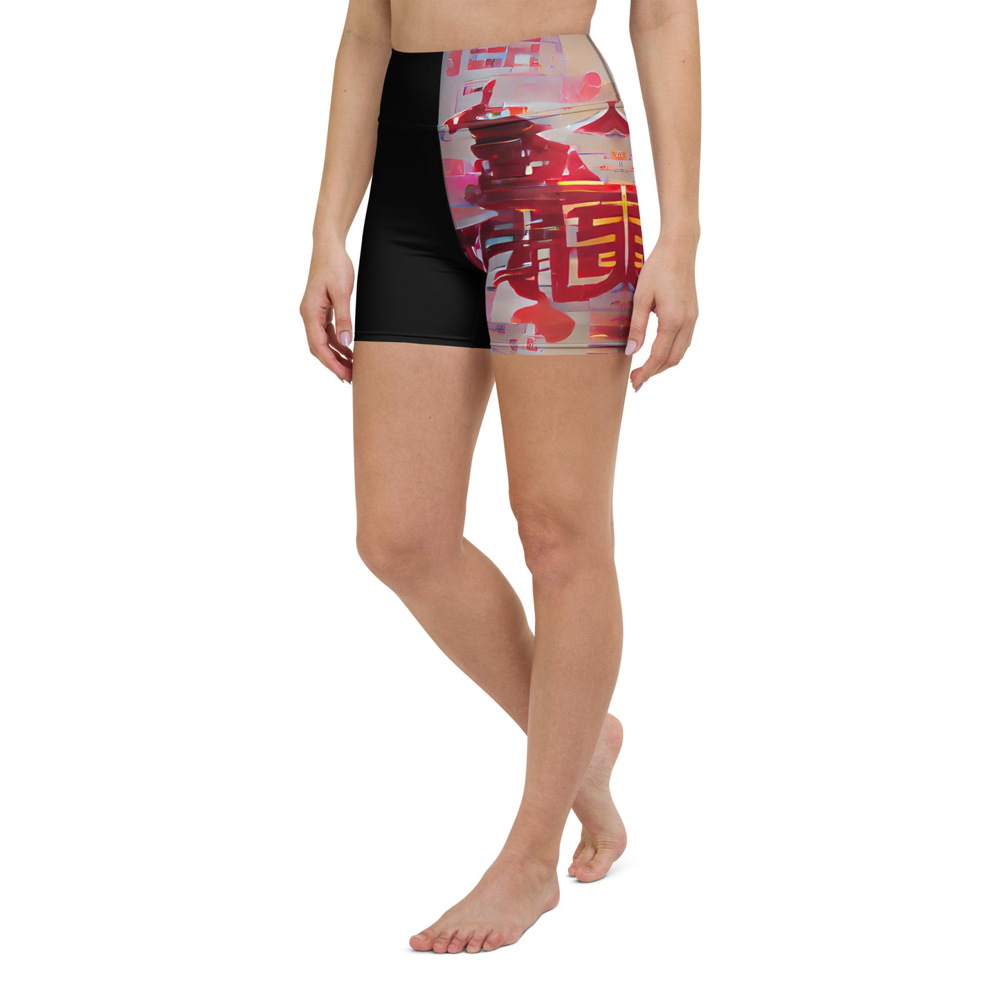 Half Black Half Báijiǔ - Womens Yoga Shorts - iSAW Company