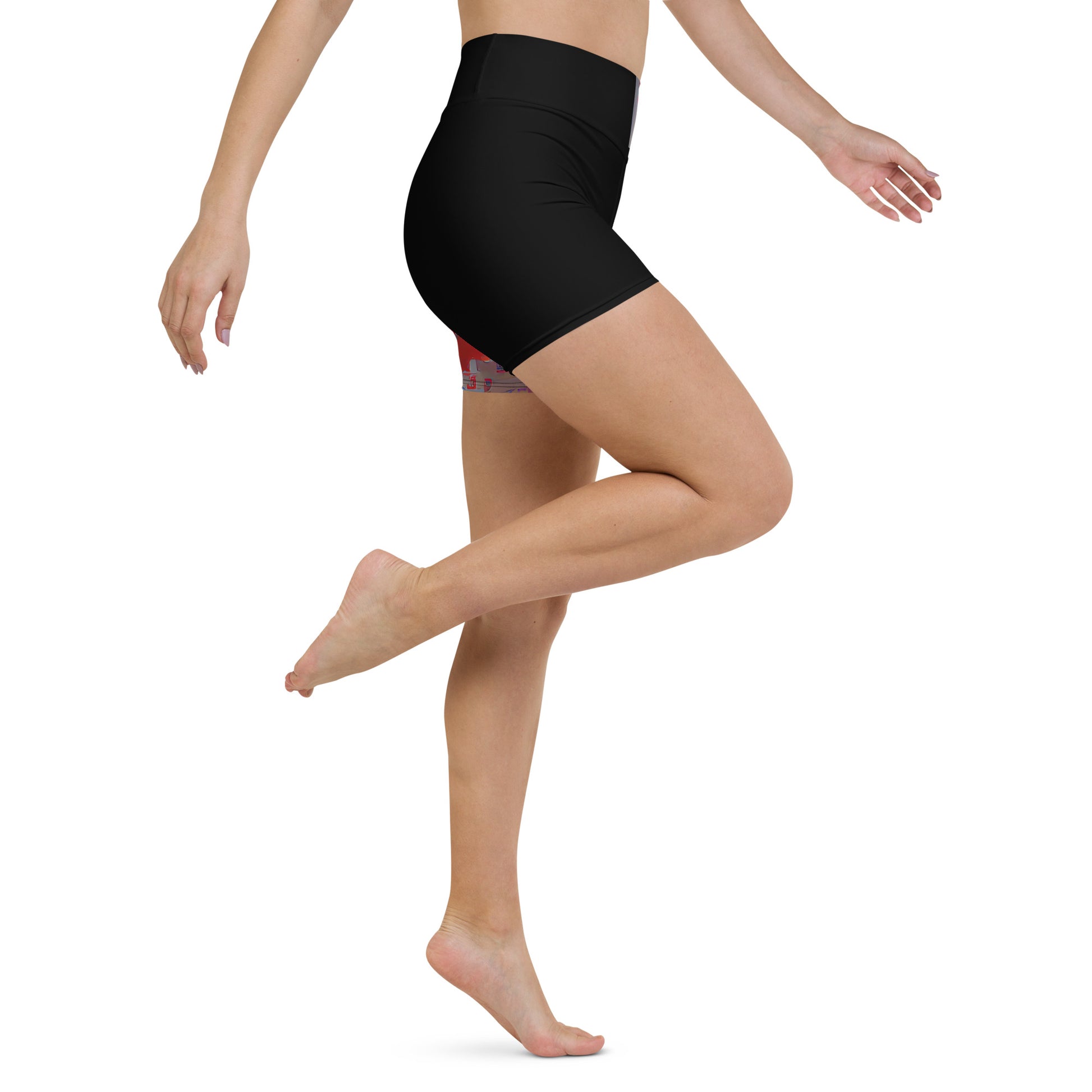 Half Black Half Báijiǔ - Womens Yoga Shorts - iSAW Company