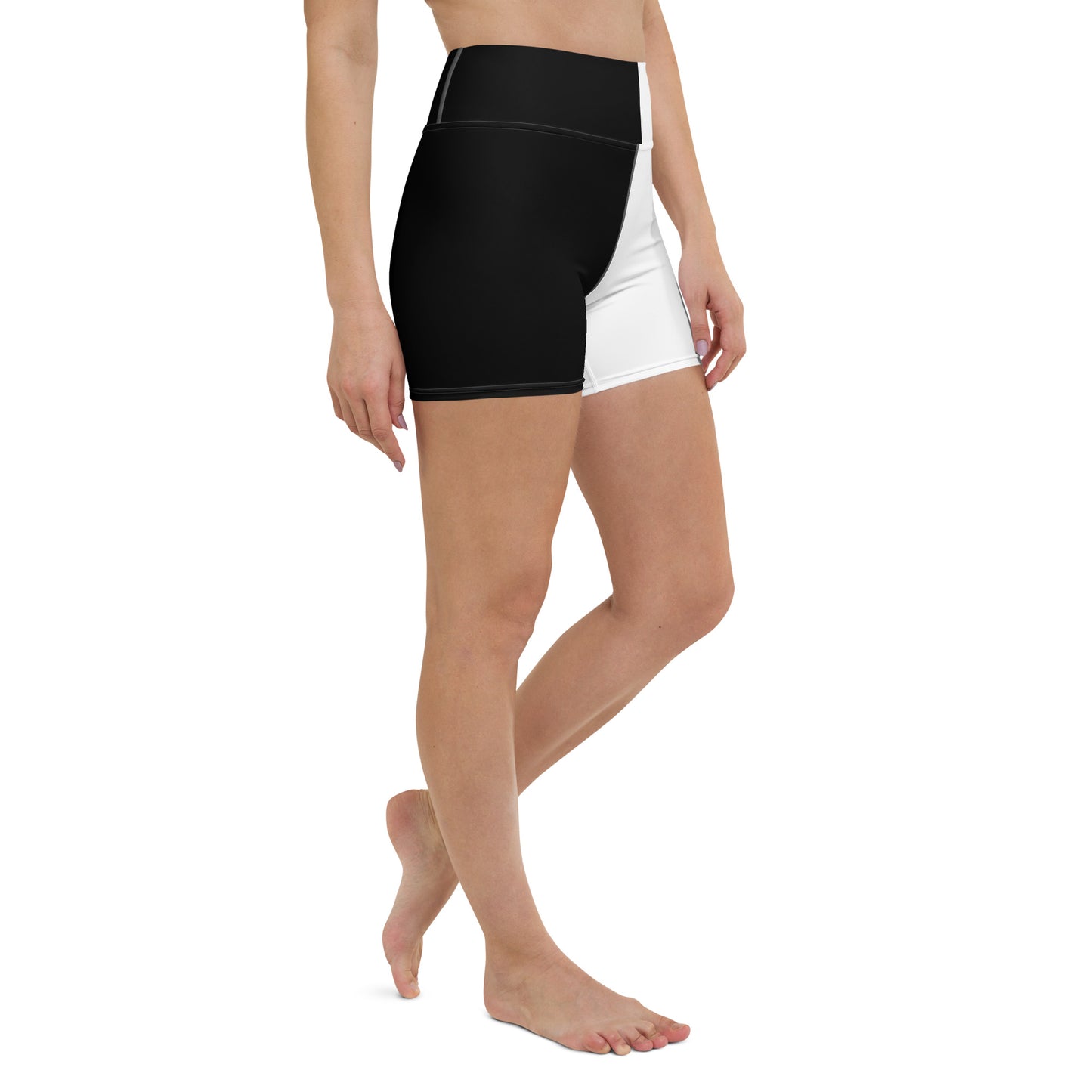 Half Black Half White - Womens Yoga Shorts - iSAW Company
