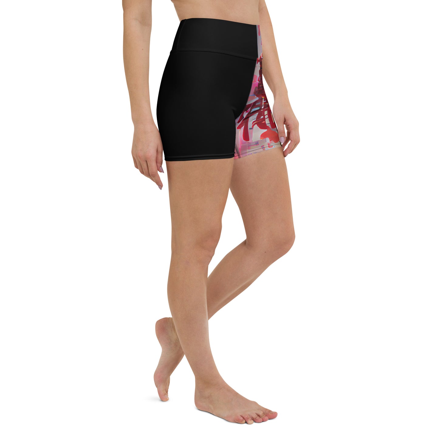 Half Black Half Báijiǔ - Womens Yoga Shorts - iSAW Company