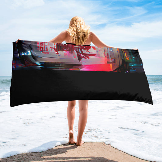 Half Black Half Báijiǔ - Beach Towel - iSAW Company