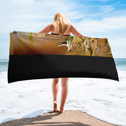 Half Black Half Gāolàng - Beach Towel - iSAW Company