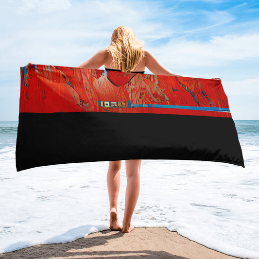 Half Black Half Hónghǎi - Beach Towel - iSAW Company