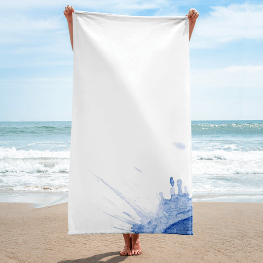 Watercolour Blue Splash - Beach Towel - iSAW Company