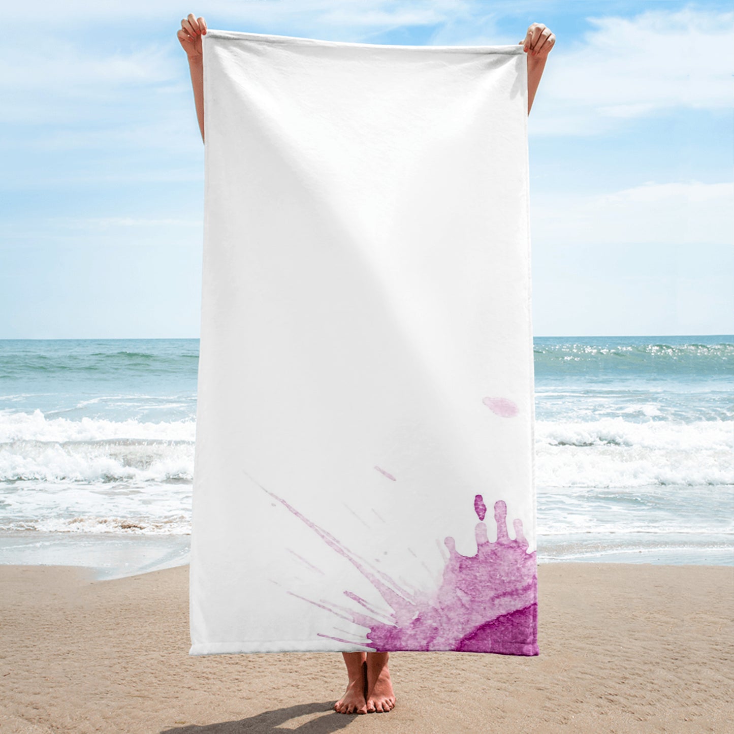 Watercolour Pink Splash - Beach Towel - iSAW Company