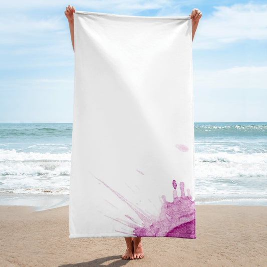 Watercolour Pink Splash - Beach Towel - iSAW Company
