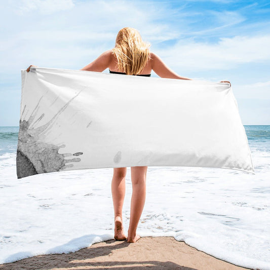 Watercolour Grey Splash - Beach Towel - iSAW Company