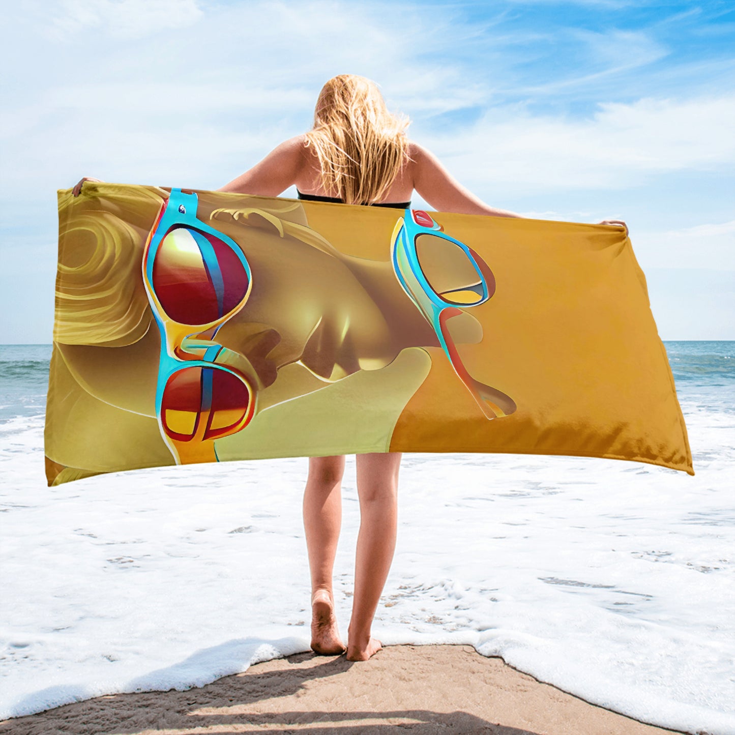 Retro Cool Orange - Beach Towel - iSAW Company