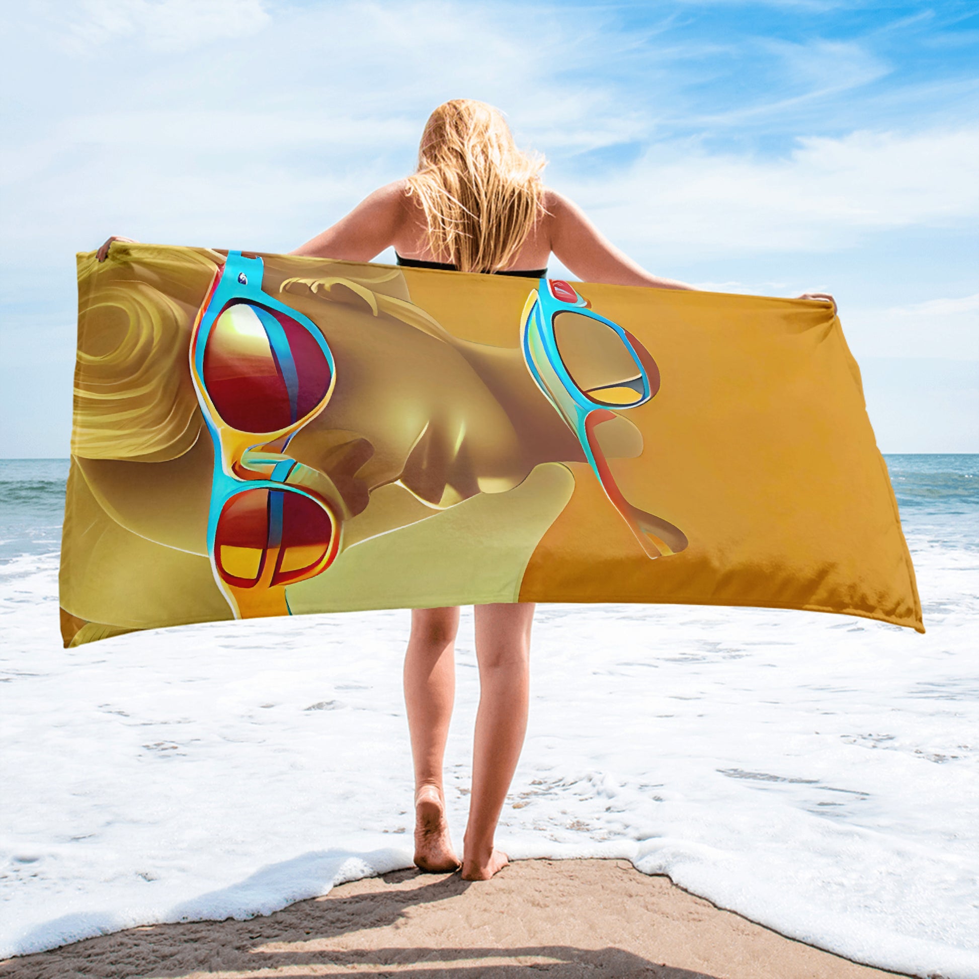 Retro Cool Orange - Beach Towel - iSAW Company