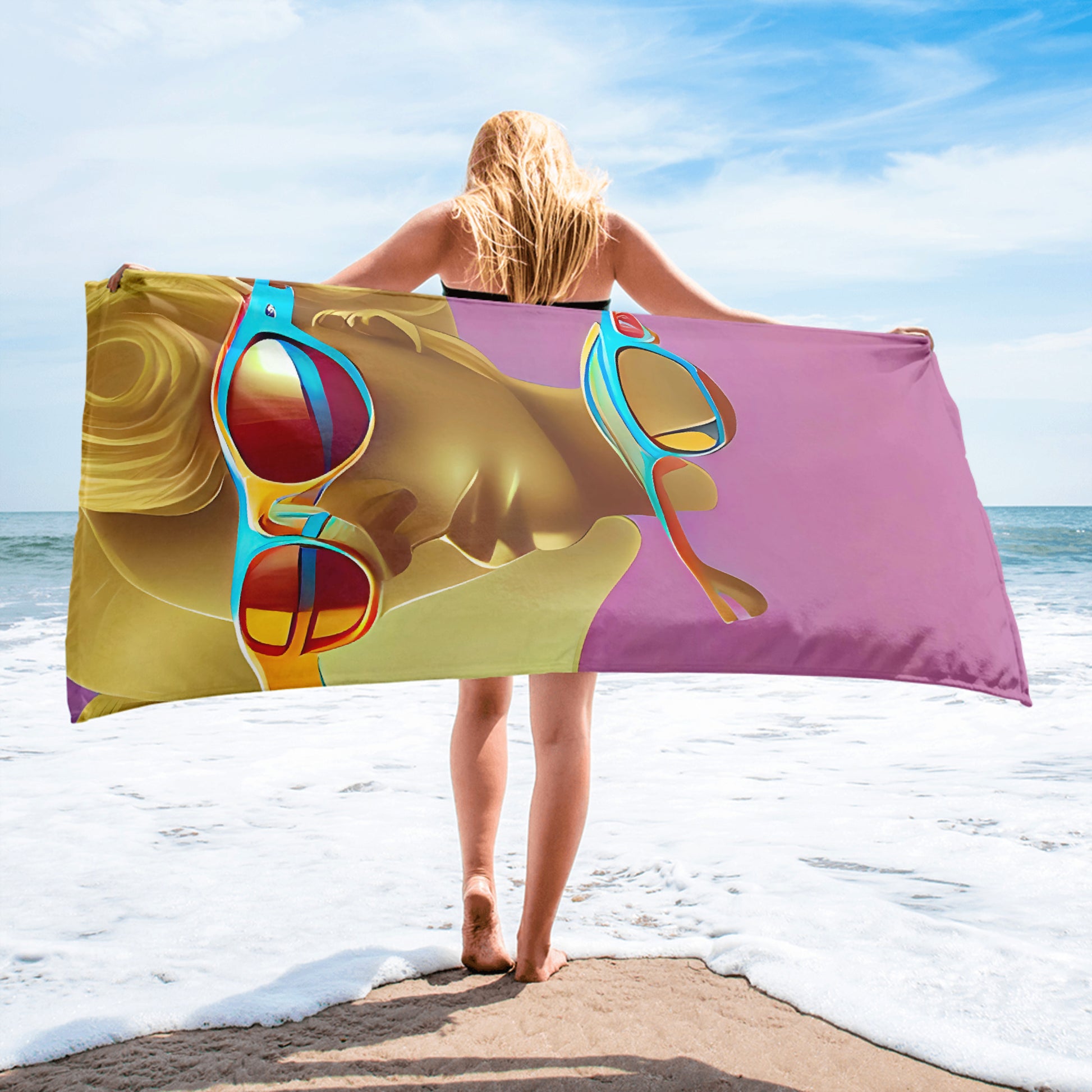 Retro Cool Pink - Beach Towel - iSAW Company