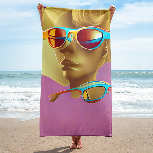Retro Cool Pink - Beach Towel - iSAW Company