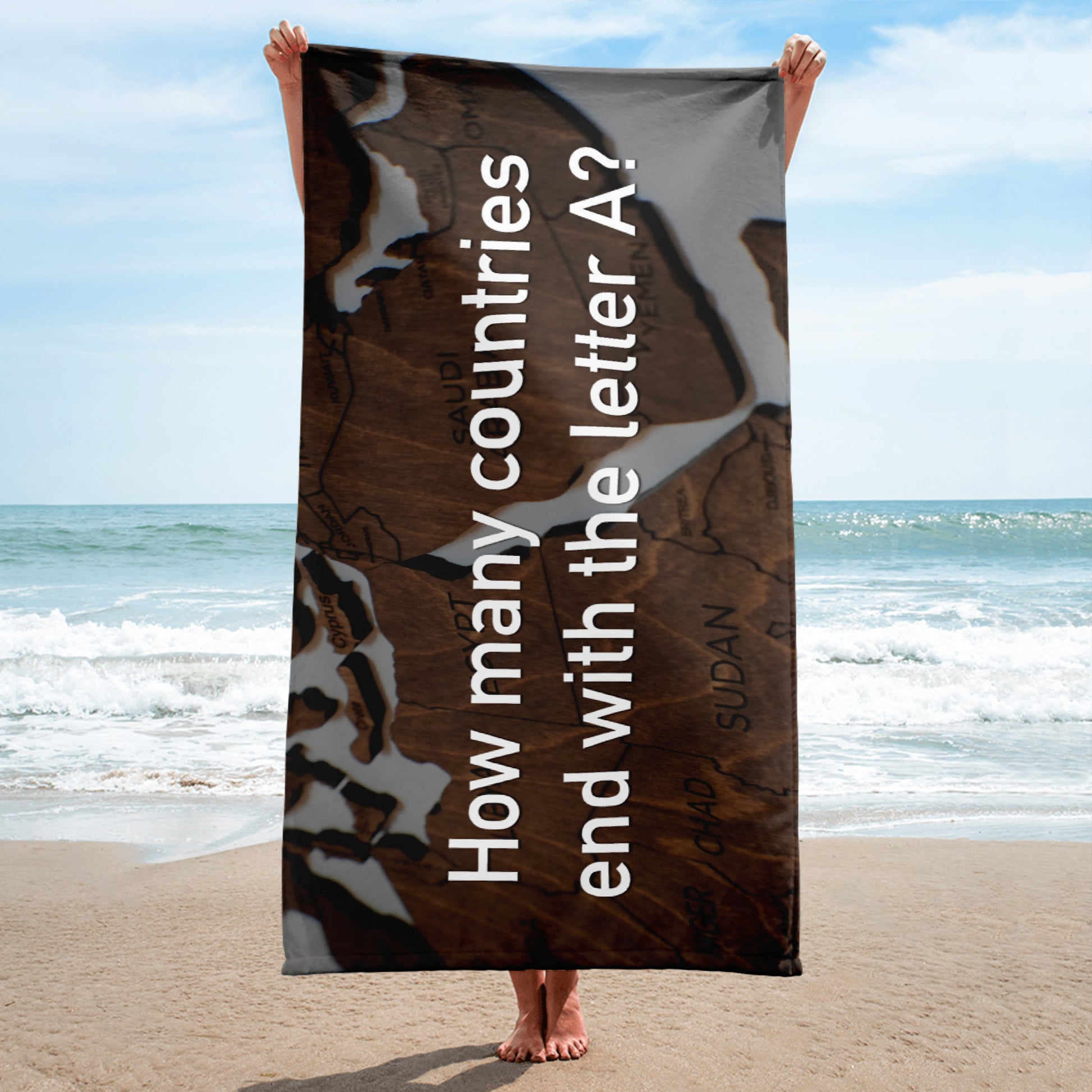 How Many Countries End With The Letter A - Beach Towel - iSAW Company