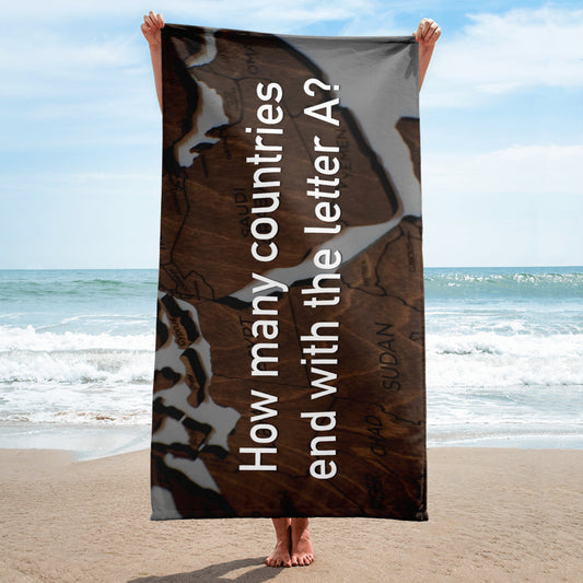 How Many Countries End With The Letter A - Beach Towel - iSAW Company
