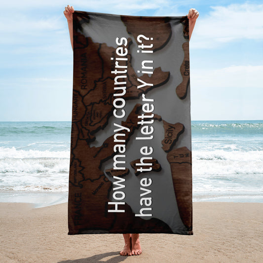 How Many Countries Have The Letter Y In It - Beach Towel - iSAW Company