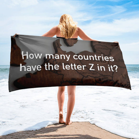 How Many Countries Have The Letter Z In It - Beach Towel - iSAW Company
