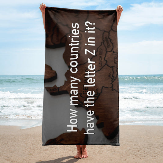 How Many Countries Have The Letter Z In It - Beach Towel - iSAW Company