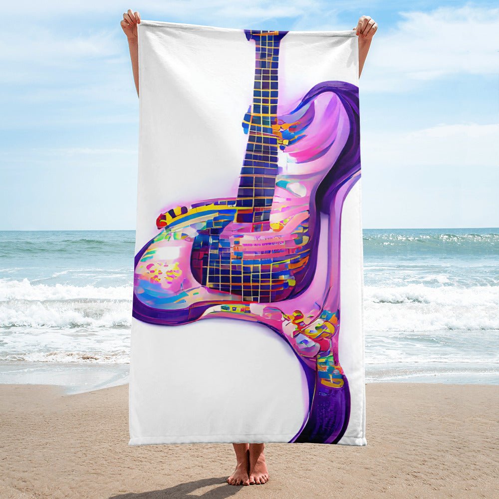 Hippie Guitar - Beach Towel - iSAW Company